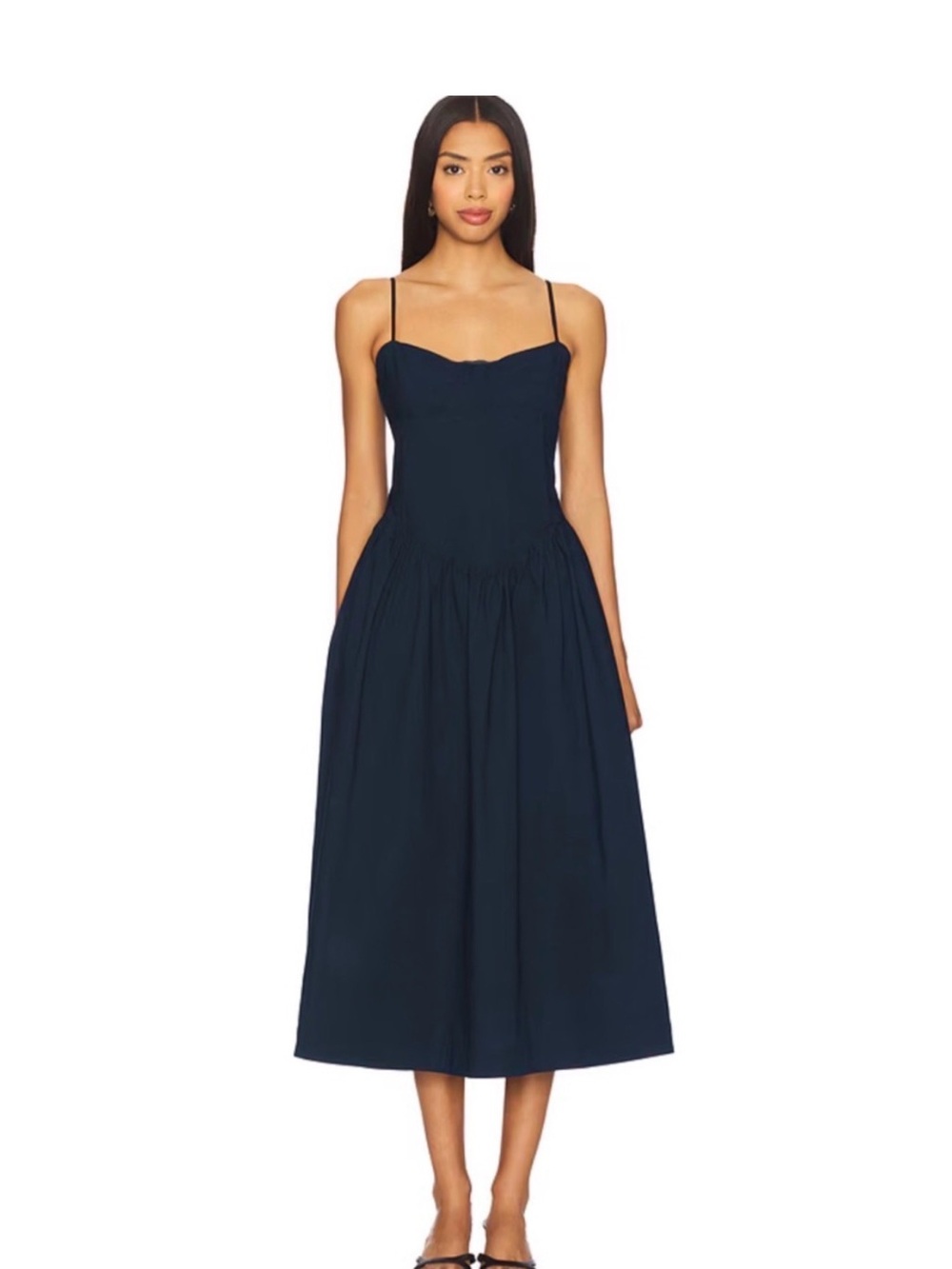 Camila Coelho Dress Cotton Navy Blue Sz M